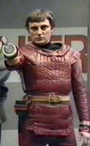 Fashion Notes: (Paul Darrow) 'As it happened, leather is the most comfortable stuff to wear, and if you're filming in winter, it's very warm. If you're out in Betchworth Quarry in the middle of November, it's wonderful, and it stretches and it's comfortable, so I was quite happy'.